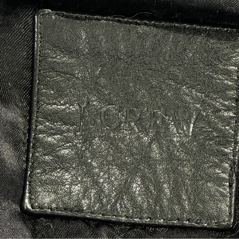 J Crew women leather jacket everyday black large - Picture 5 of 12